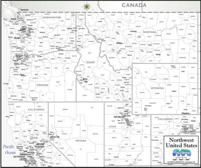Maps Northwest States USA Region download
